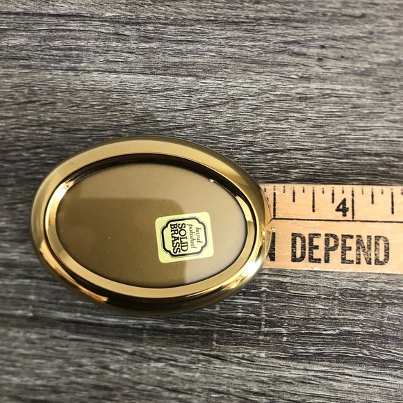 Vtg Solid Brass Miniature Oval Frame - Picture 10 of 11